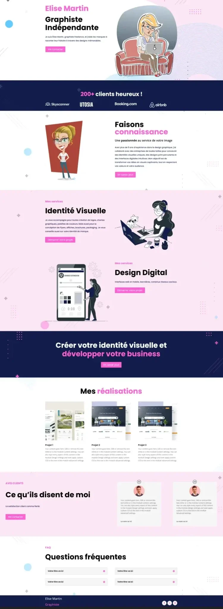 modele site one page graphiste sarthe
