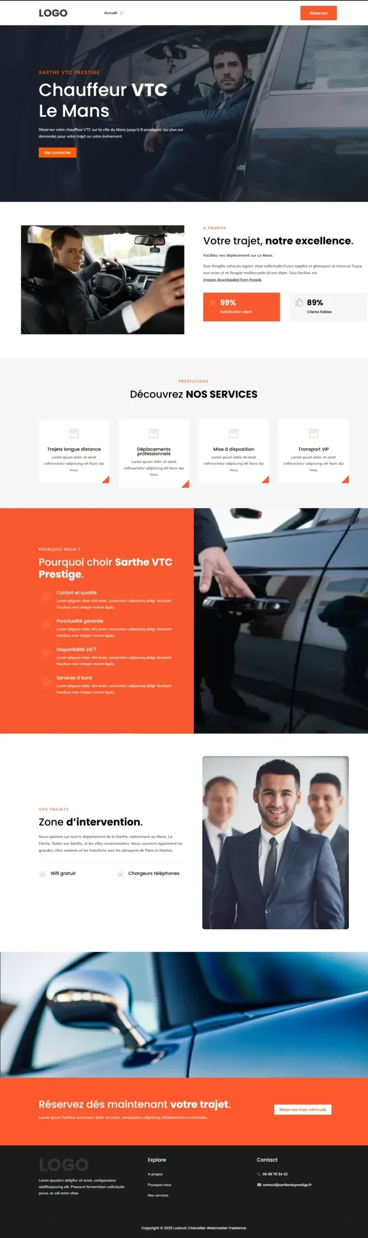 Modéle site One Page VTC