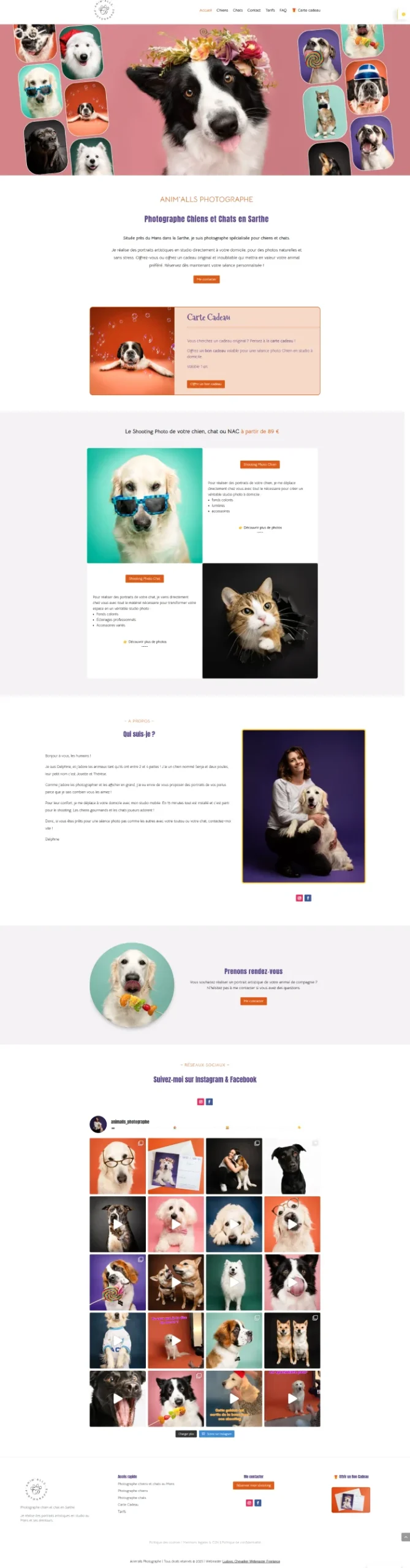 page accueil site photo animalls