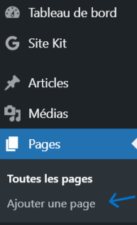 créer la page accueil wordpress