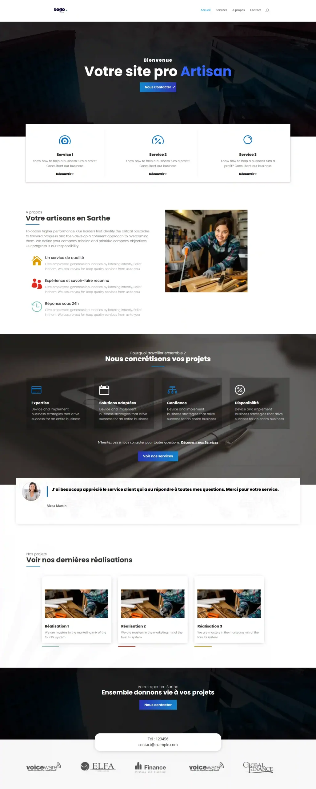 votre site artisan accueil